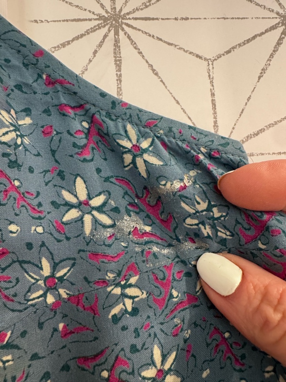 Anthropologie Embroidered Halter Top Boho Floral Blue Sleeveless Size Medium - Picture 7 of 7